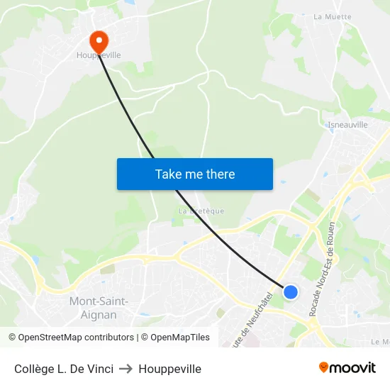 Collège L. De Vinci to Houppeville map
