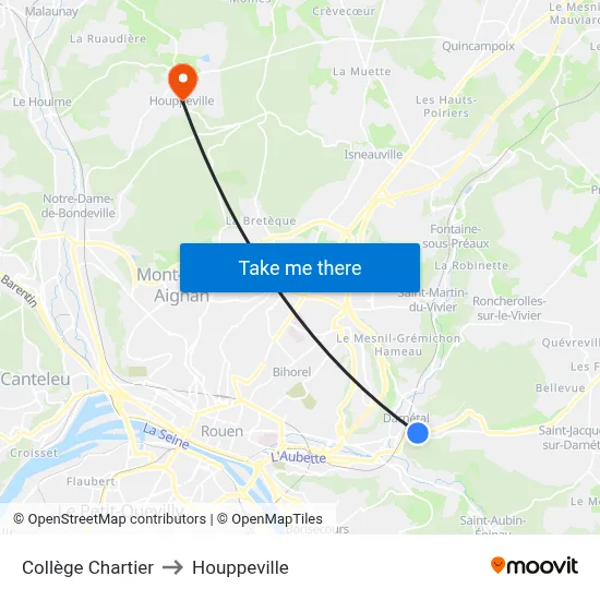 Collège Chartier to Houppeville map