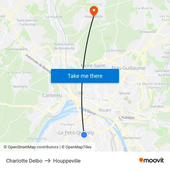 Charlotte Delbo to Houppeville map