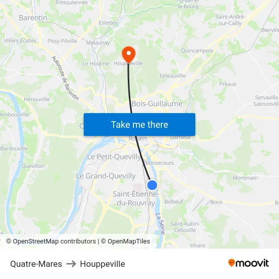 Quatre-Mares to Houppeville map