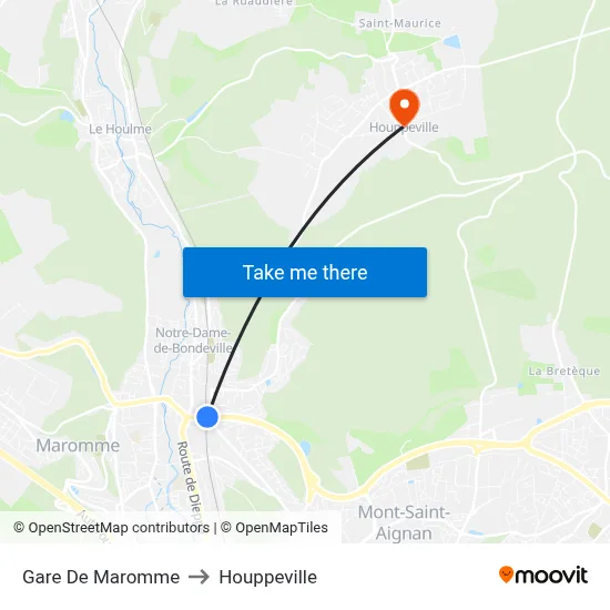 Gare De Maromme to Houppeville map