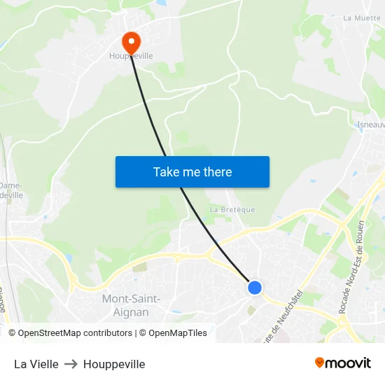 La Vielle to Houppeville map