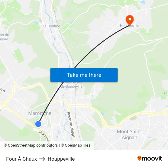 Four À Chaux to Houppeville map