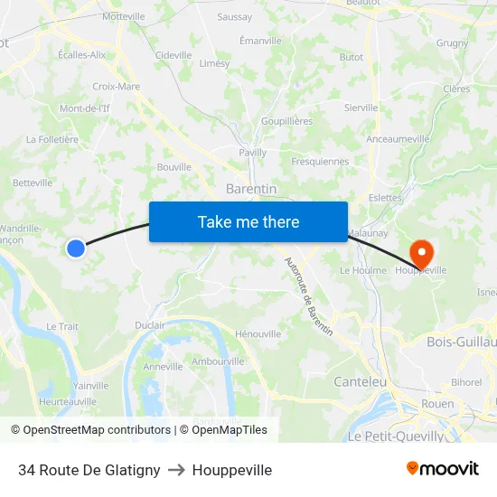34 Route De Glatigny to Houppeville map