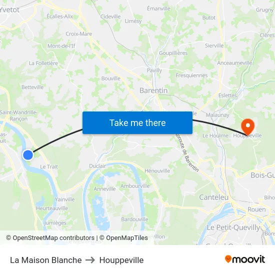 La Maison Blanche to Houppeville map