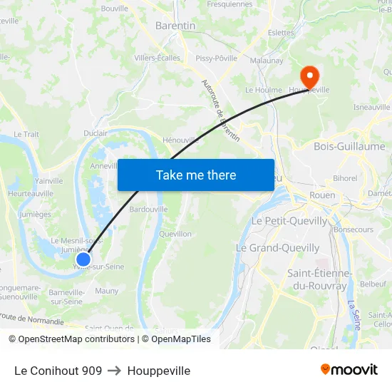 Le Conihout 909 to Houppeville map