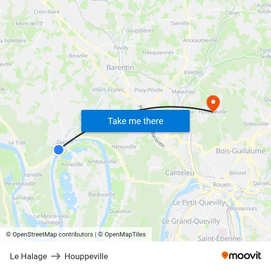 Le Halage to Houppeville map