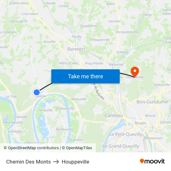 Chemin Des Monts to Houppeville map