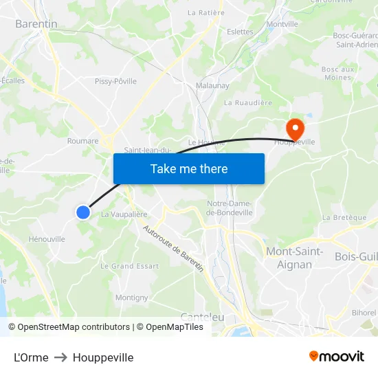 L'Orme to Houppeville map