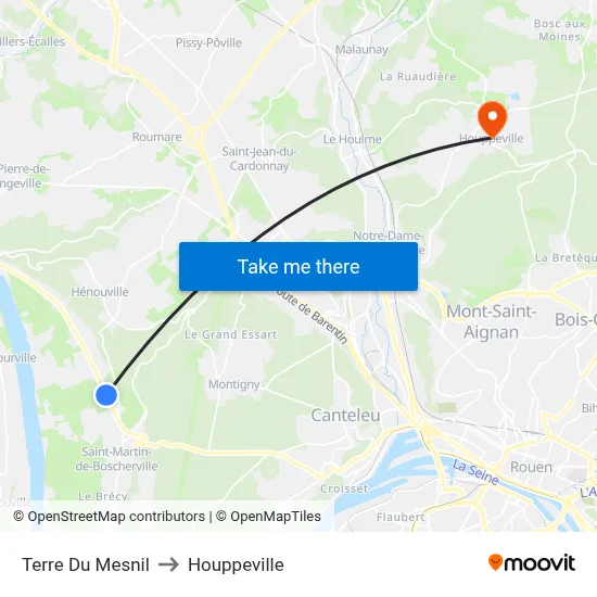Terre Du Mesnil to Houppeville map