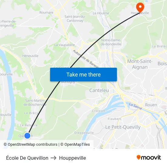 École De Quevillon to Houppeville map