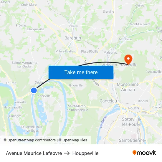 Avenue Maurice Lefebvre to Houppeville map