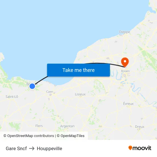 Gare Sncf to Houppeville map