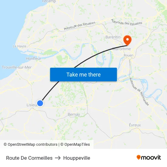 Route De Cormeilles to Houppeville map