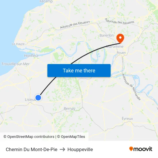 Chemin Du Mont-De-Pie to Houppeville map
