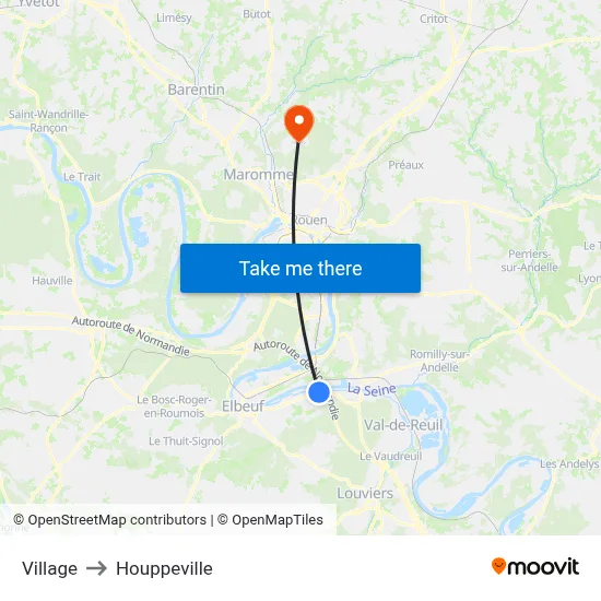 Village to Houppeville map