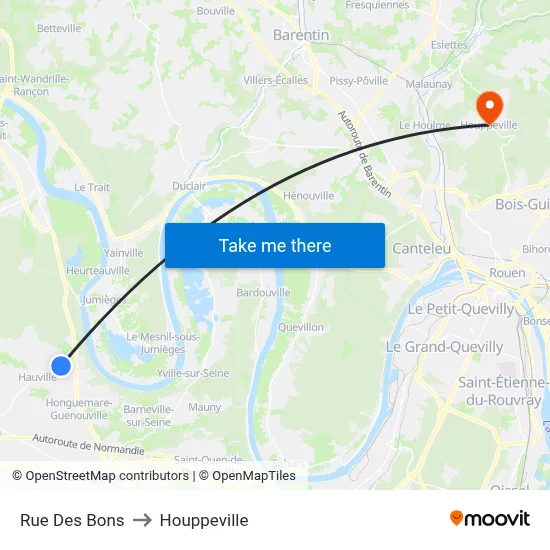 Rue Des Bons to Houppeville map