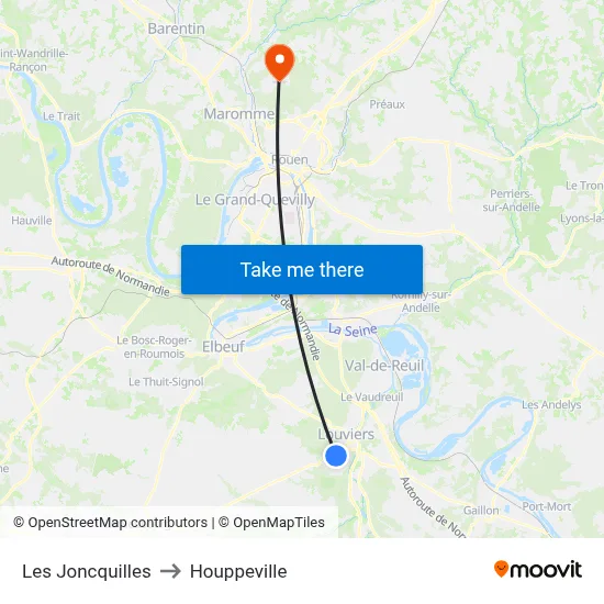 Les Joncquilles to Houppeville map
