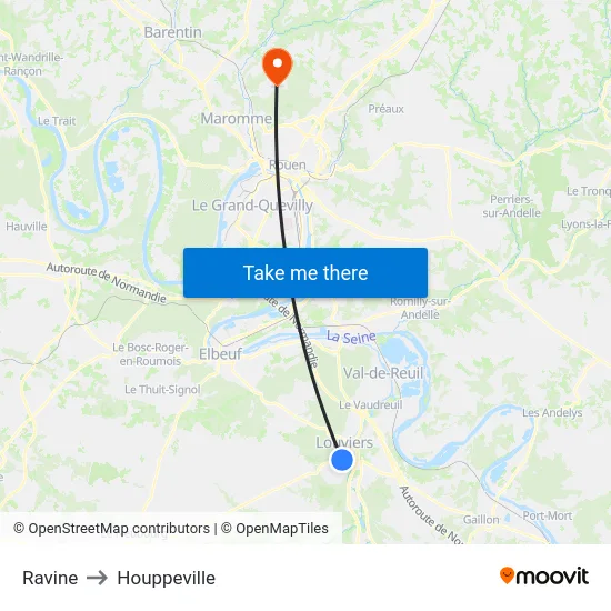 Ravine to Houppeville map