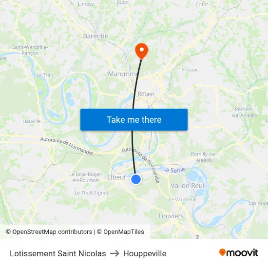 Lotissement Saint Nicolas to Houppeville map