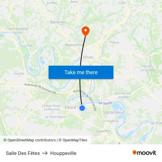 Salle Des Fêtes to Houppeville map