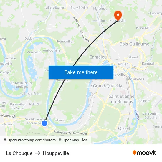 La Chouque to Houppeville map