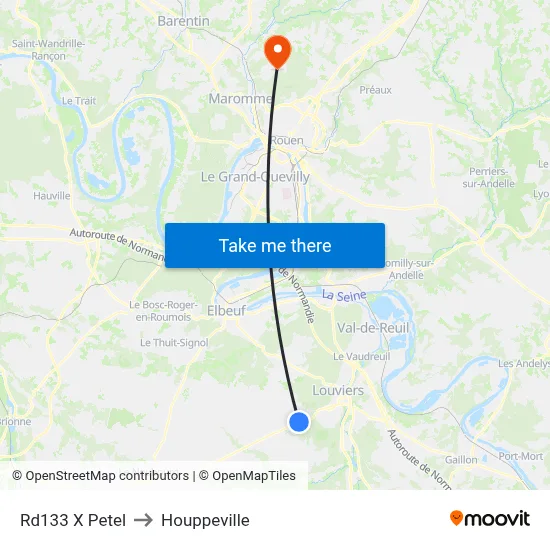 Rd133 X Petel to Houppeville map