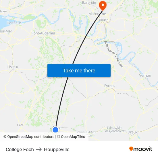 Collège Foch to Houppeville map