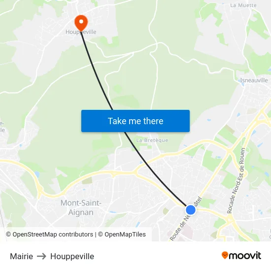 Mairie to Houppeville map