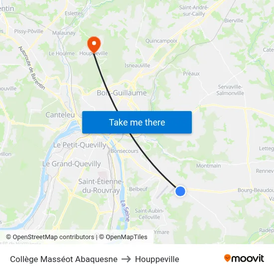 Collège Masséot Abaquesne to Houppeville map
