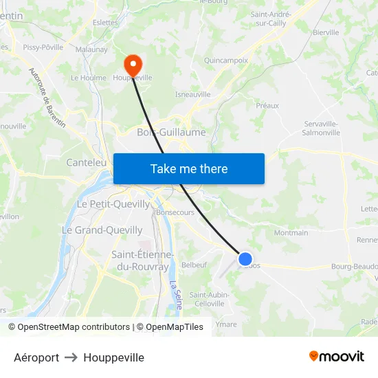 Aéroport to Houppeville map