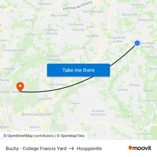 Buchy - College Francis Yard to Houppeville map