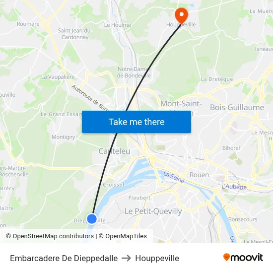 Embarcadere De Dieppedalle to Houppeville map