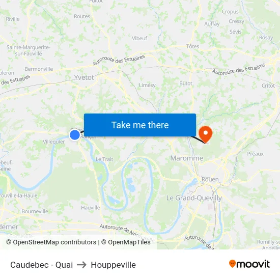 Caudebec - Quai to Houppeville map