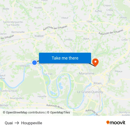 Quai to Houppeville map