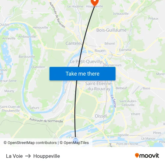 La Voie to Houppeville map