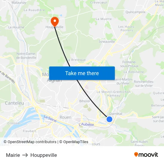 Mairie to Houppeville map