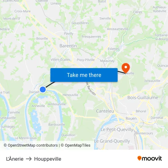 L'Ânerie to Houppeville map