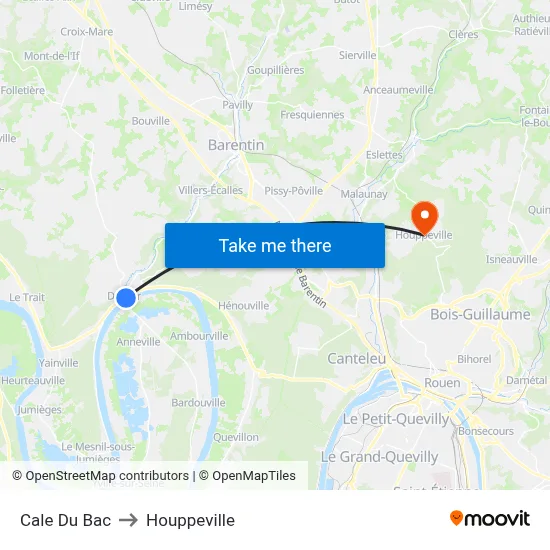 Cale Du Bac to Houppeville map