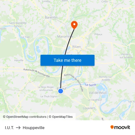 I.U.T. to Houppeville map