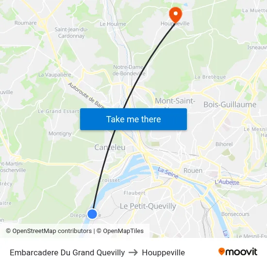Embarcadere Du Grand Quevilly to Houppeville map