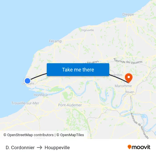 D. Cordonnier to Houppeville map