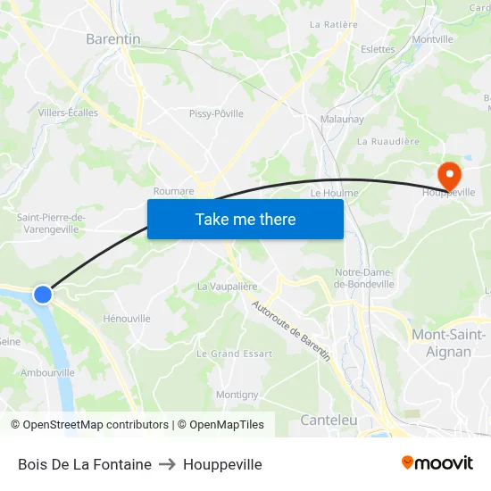 Bois De La Fontaine to Houppeville map