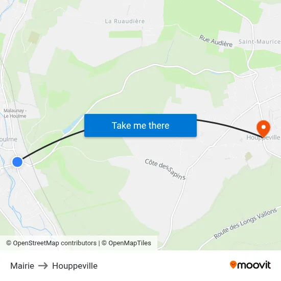 Mairie to Houppeville map