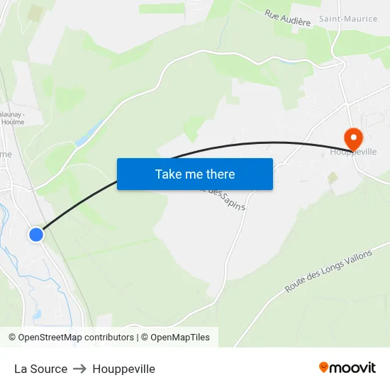 La Source to Houppeville map