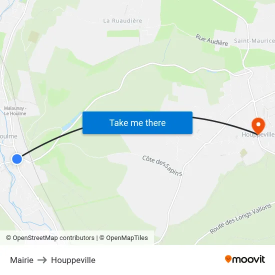Mairie to Houppeville map