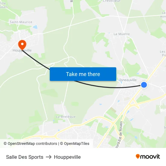 Salle Des Sports to Houppeville map