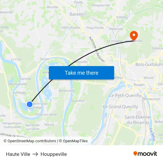 Haute Ville to Houppeville map