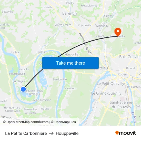 La Petite Carbonniere to Houppeville map