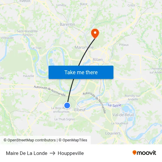 Maire De La Londe to Houppeville map